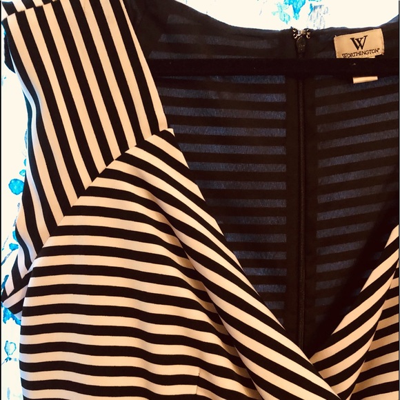 Size 16, Worthington dress, black & white stripped - Picture 8 of 11